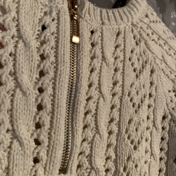 Gorgeous heart knit sweater cream & gold girls 10-12 - Picture 7 of 13